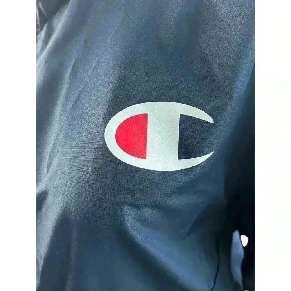 Champion Unisex Navy Blue Wind and Water-Resistant Hooded Jacket•Like New•